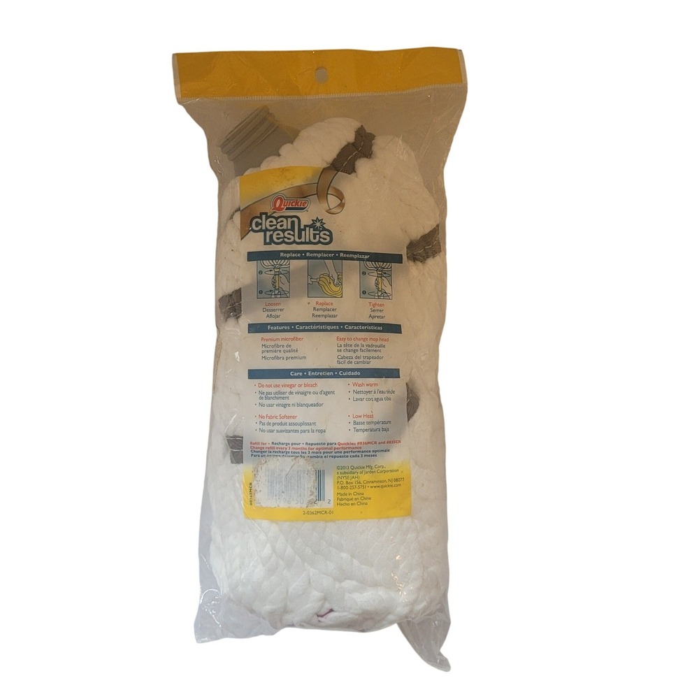 New Quickie Clean‎ Results Microfiber Scrubber Mop Head Refill